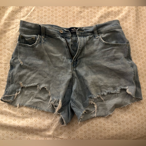Light Wash Distressed Denim Cutoff Shorts - Picture 1 of 2